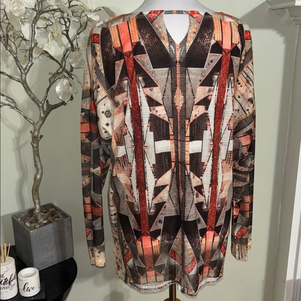 Chico's Geometric Patterned Blouse in Earth Tones